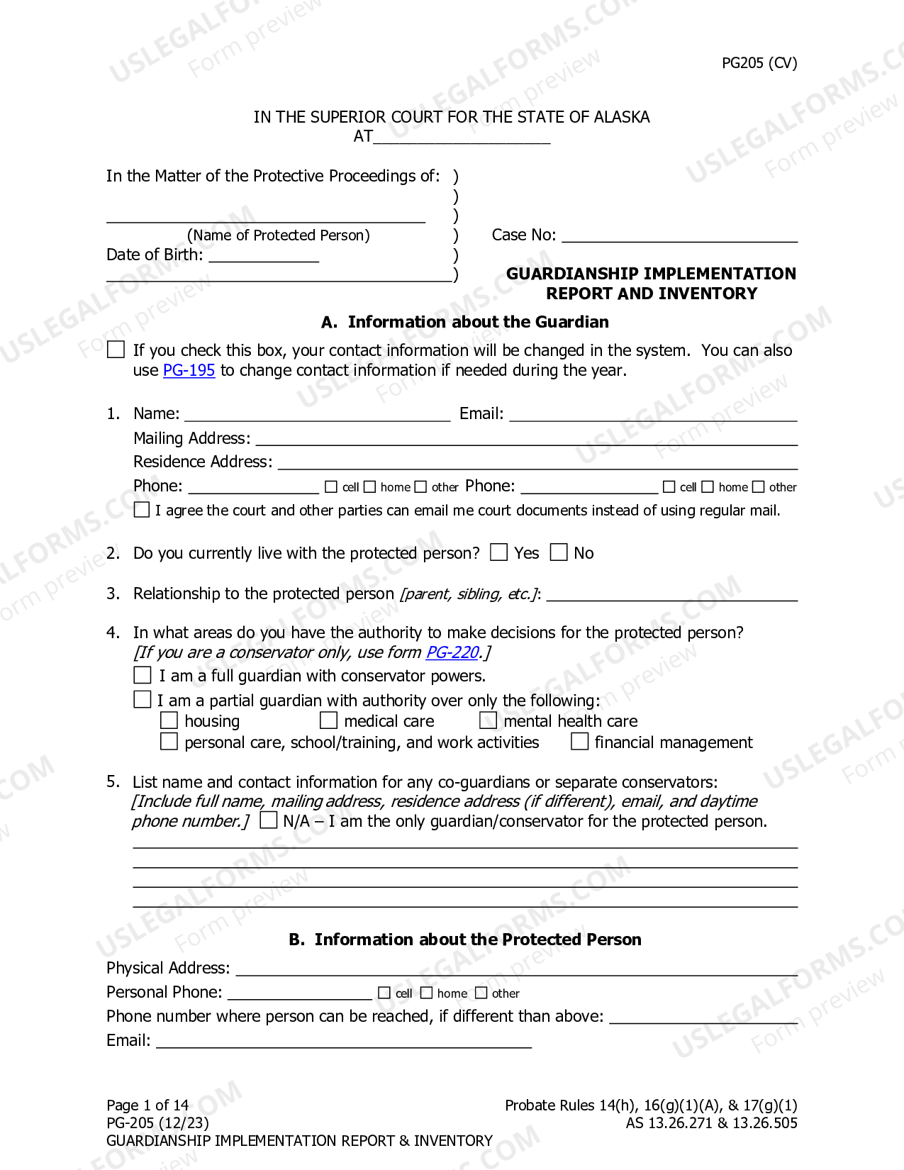 Alaska Guardianship Implementation Report and Inventory | US Legal Forms