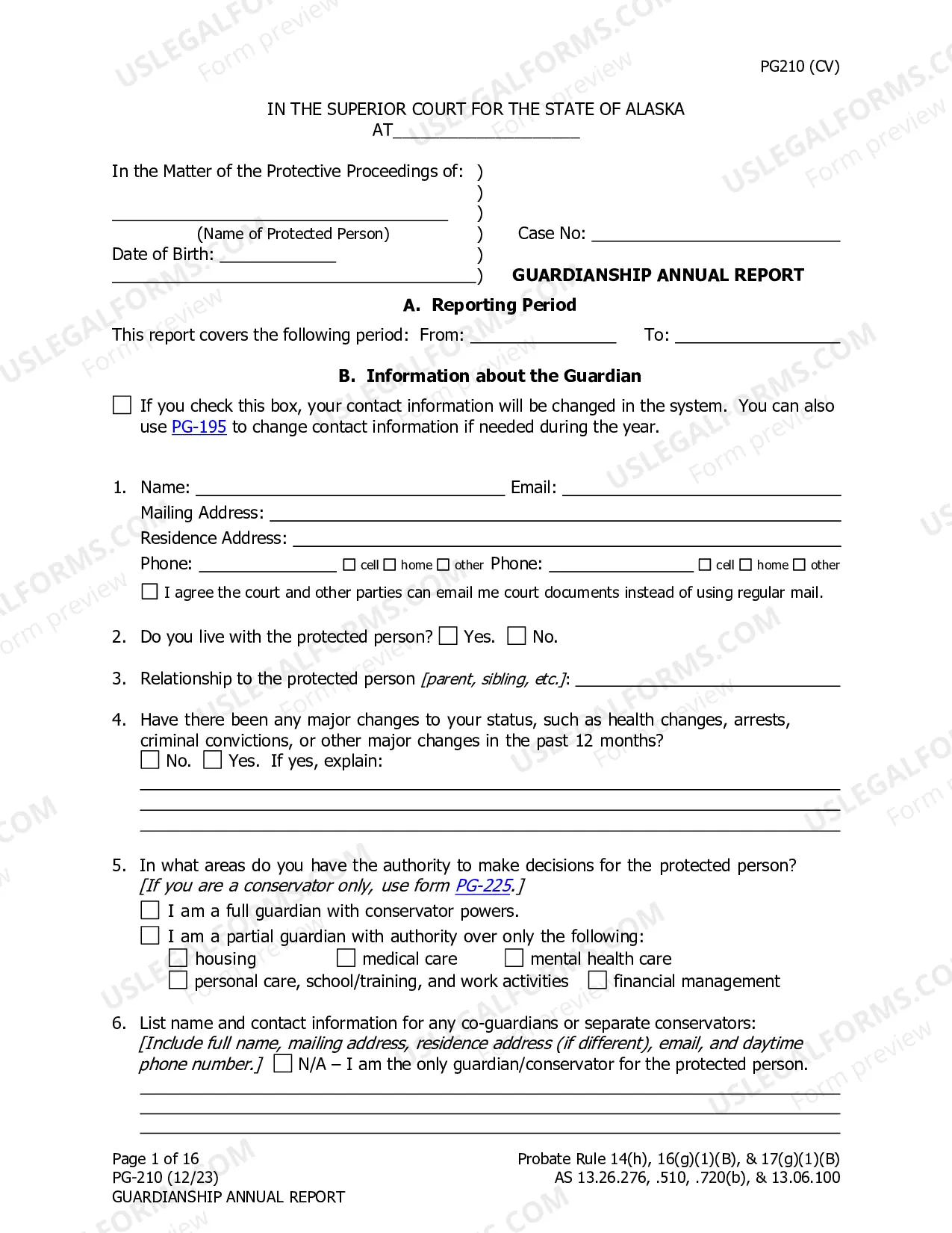 Preview Guardianship Annual Report