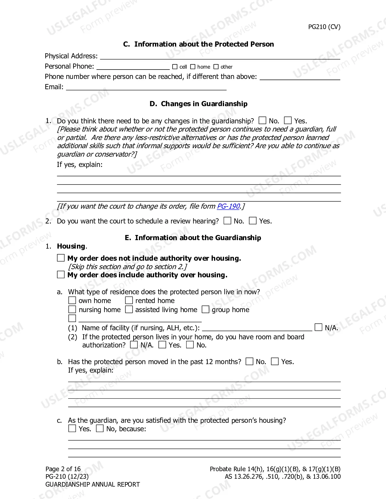 Preview Guardianship Annual Report