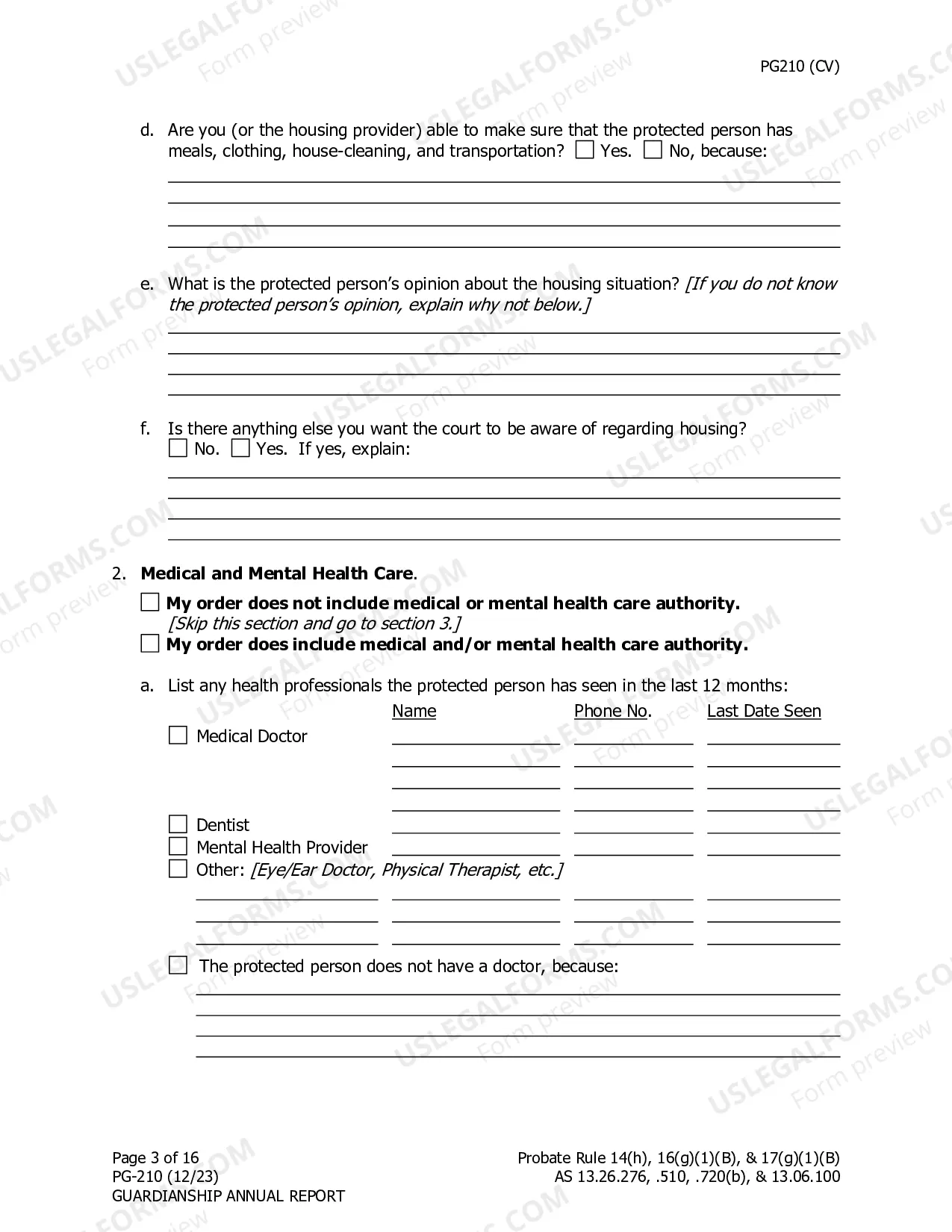 Preview Guardianship Annual Report