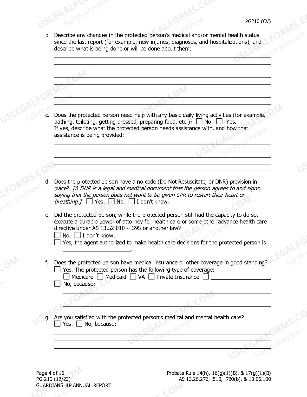 Preview Guardianship Annual Report
