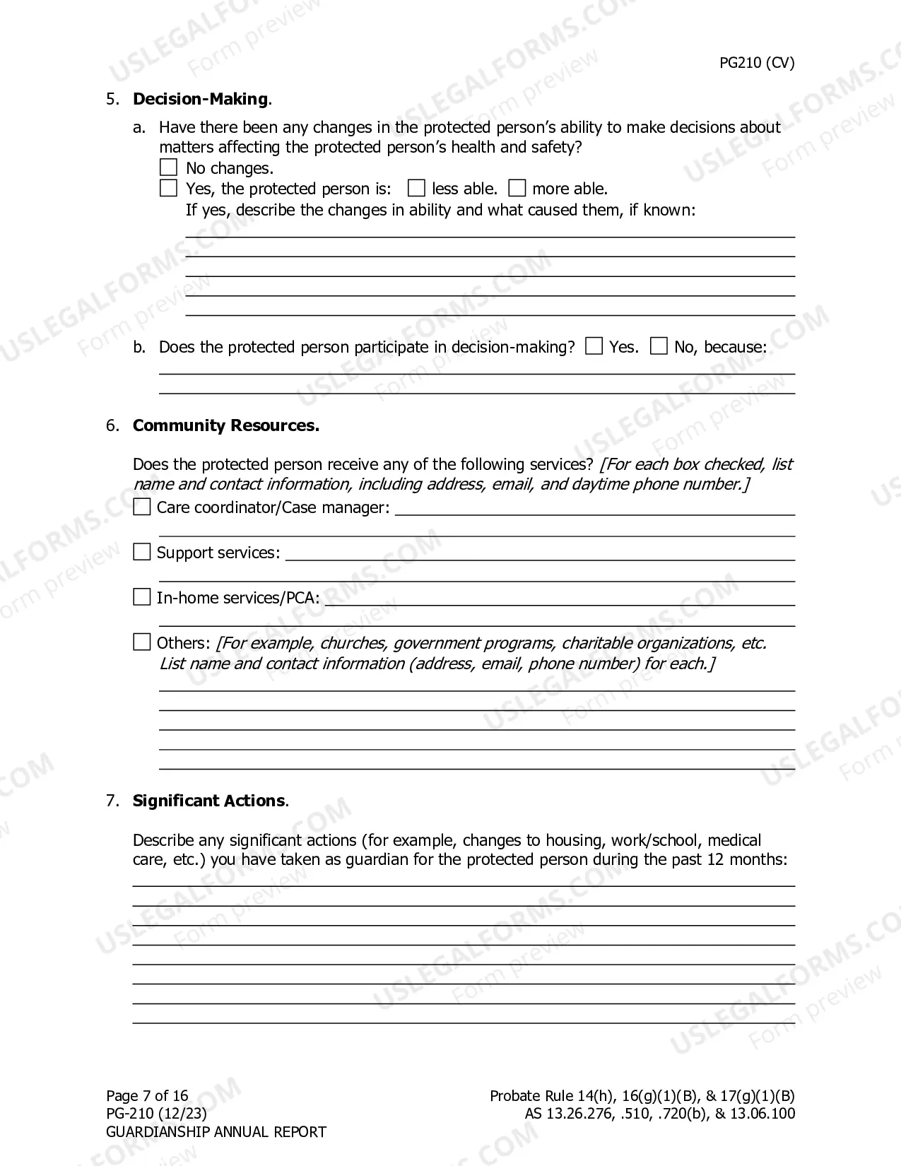 Preview Guardianship Annual Report