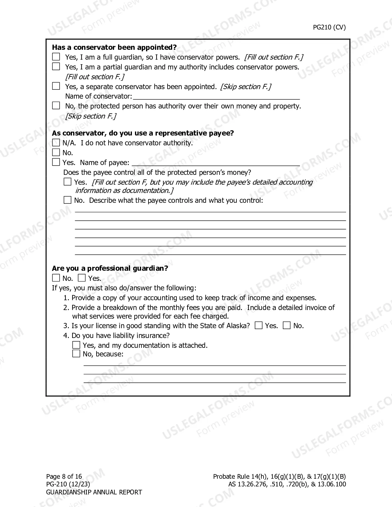 Preview Guardianship Annual Report