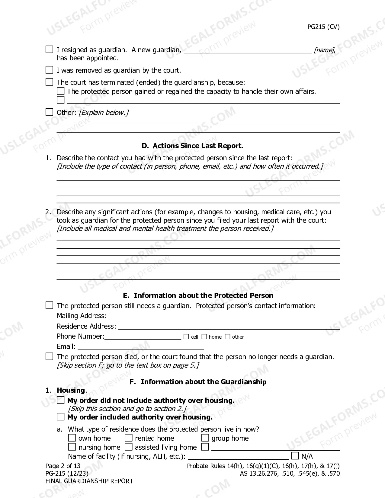 Preview Final Guardianship Report