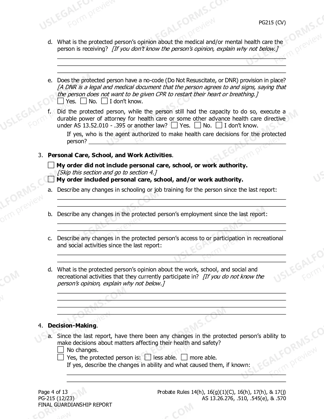 Preview Final Guardianship Report