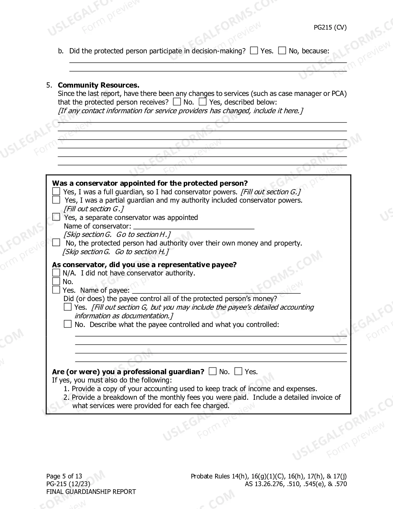 Preview Final Guardianship Report