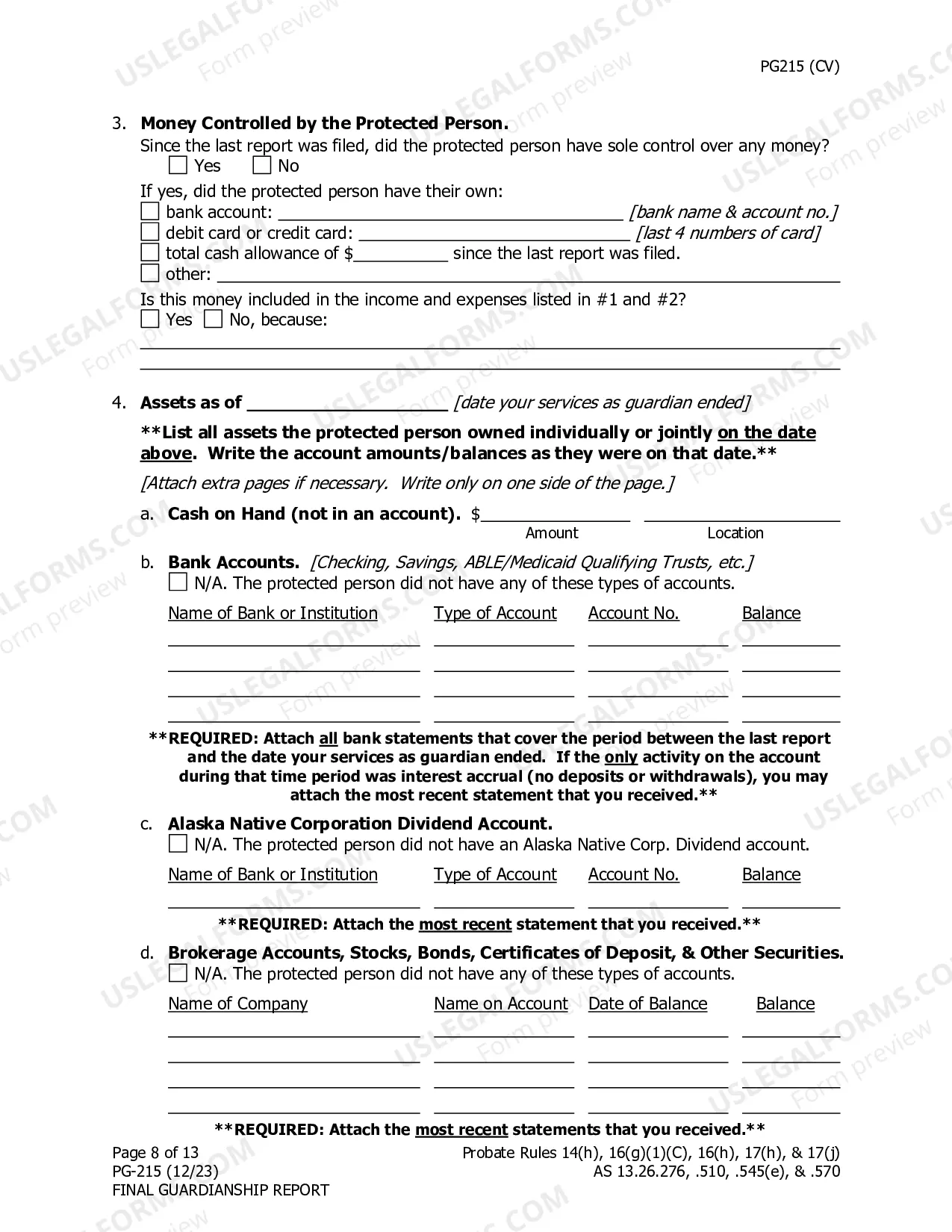 Preview Final Guardianship Report