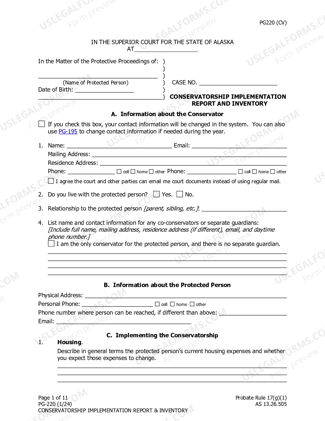 Preview Conservatorship Implementation Report and Inventory