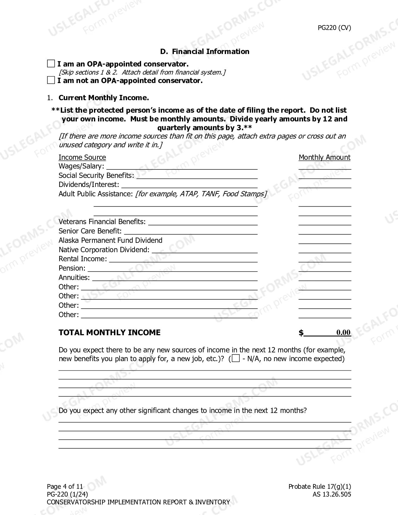 Preview Conservatorship Implementation Report and Inventory