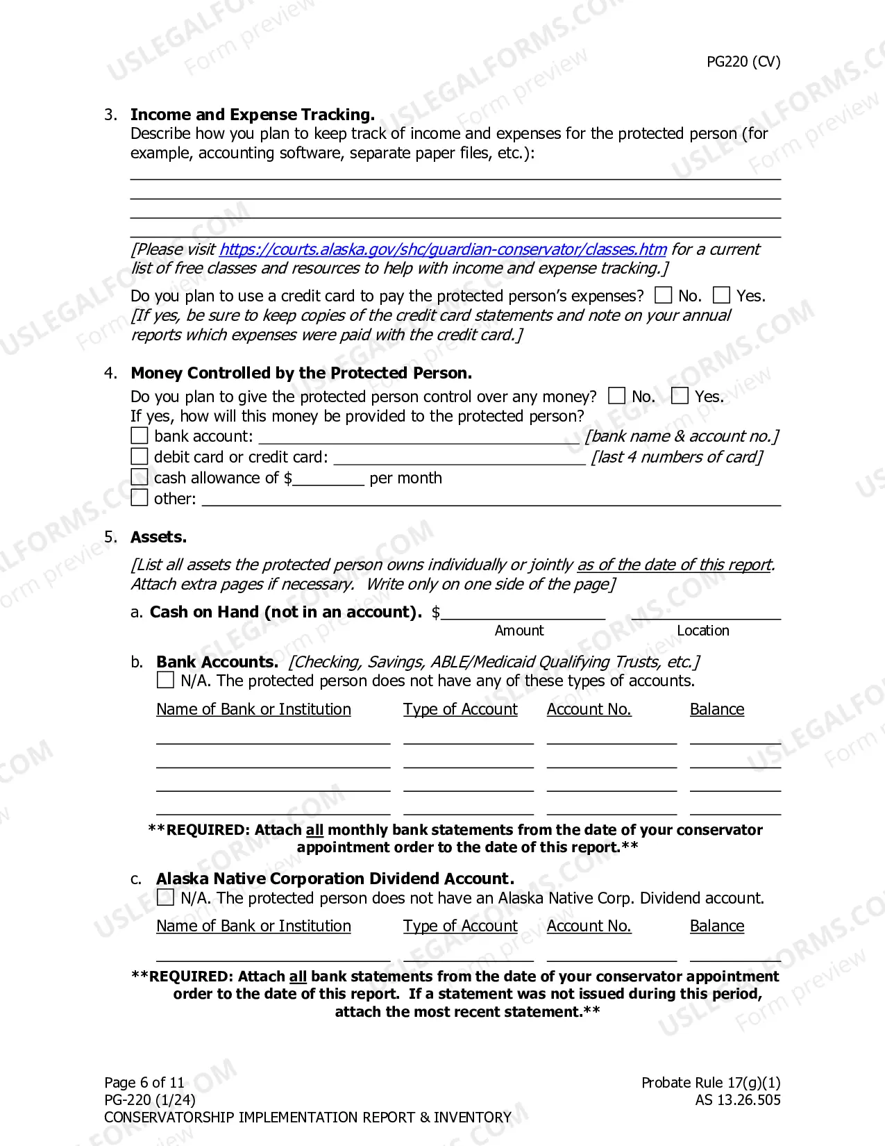 Preview Conservatorship Implementation Report and Inventory