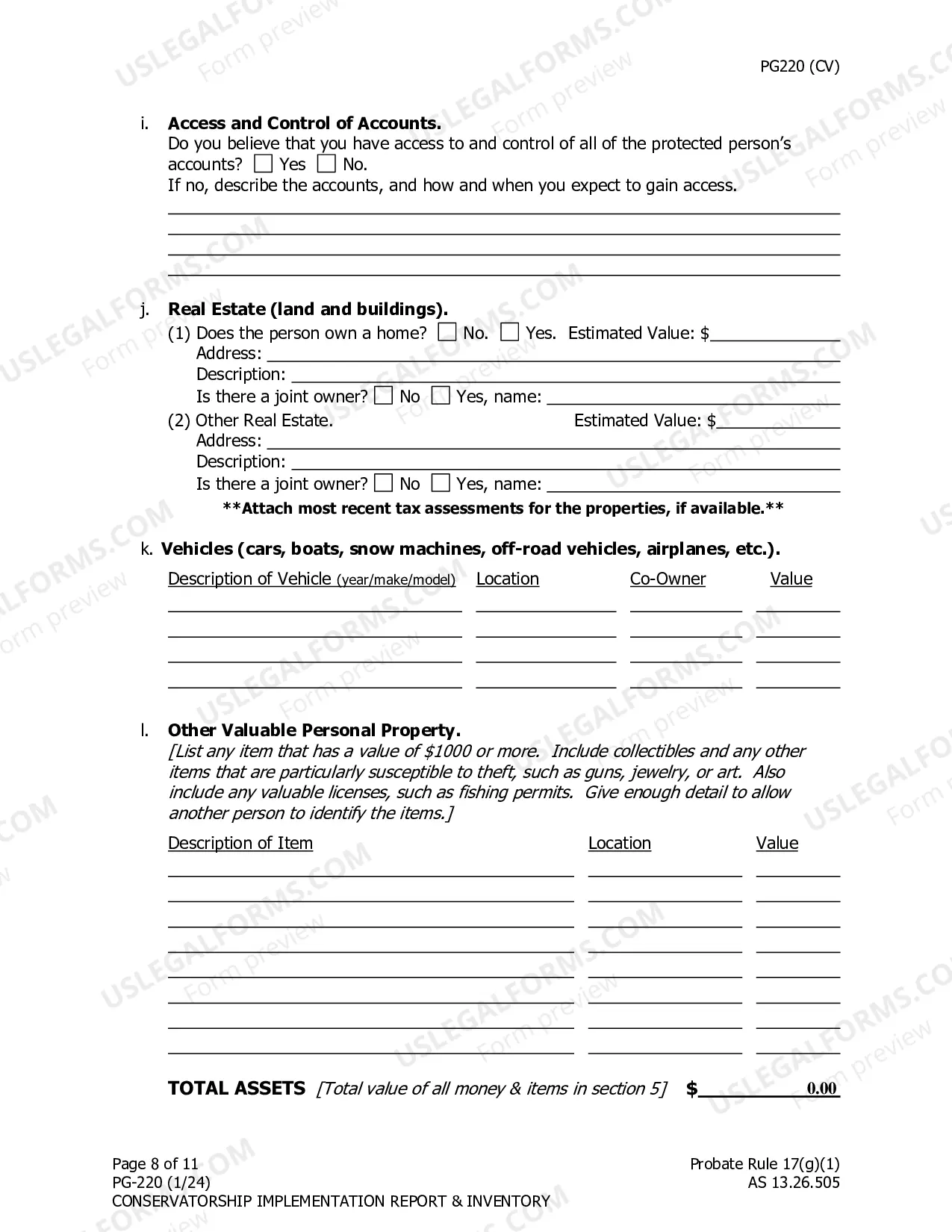Preview Conservatorship Implementation Report and Inventory