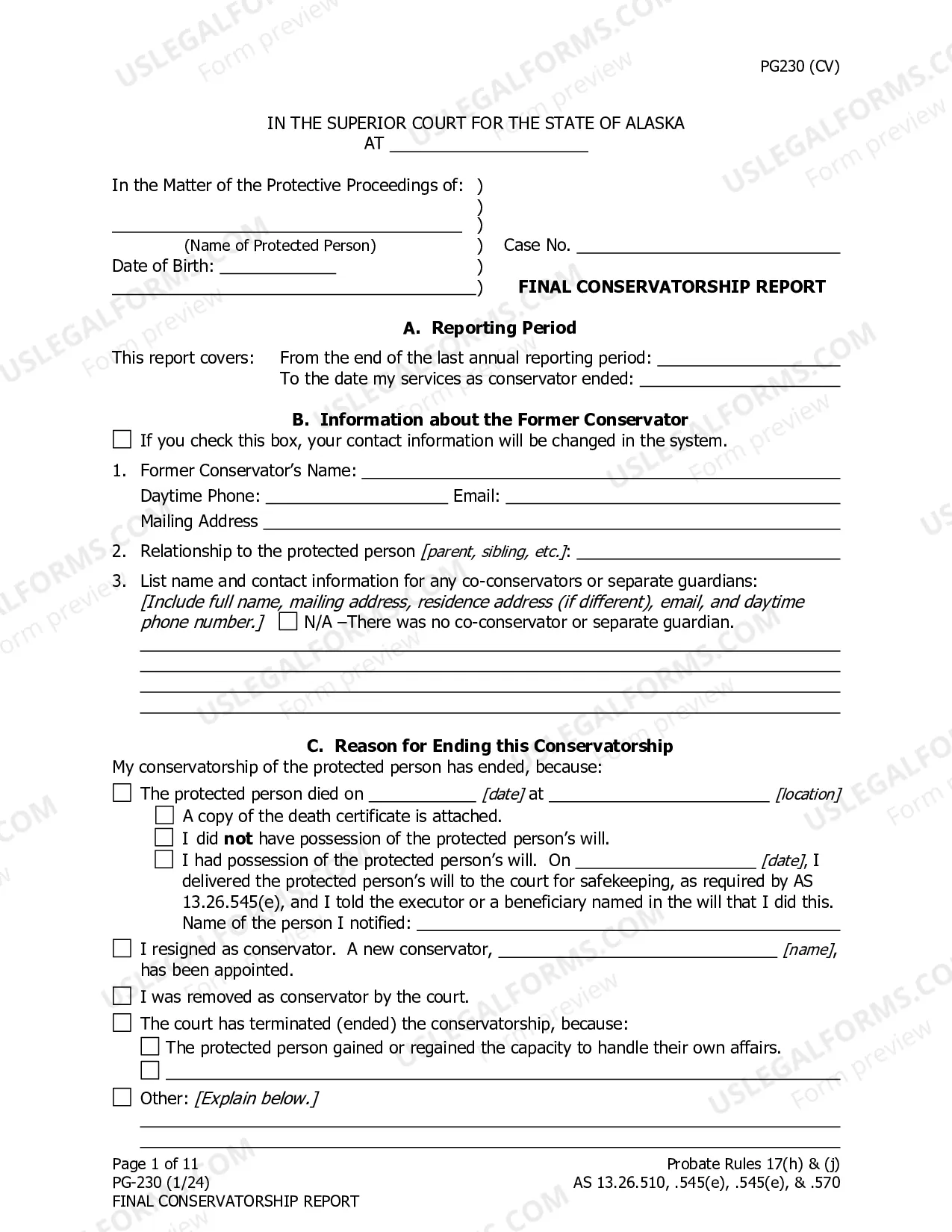 Preview Final Conservatorship Report