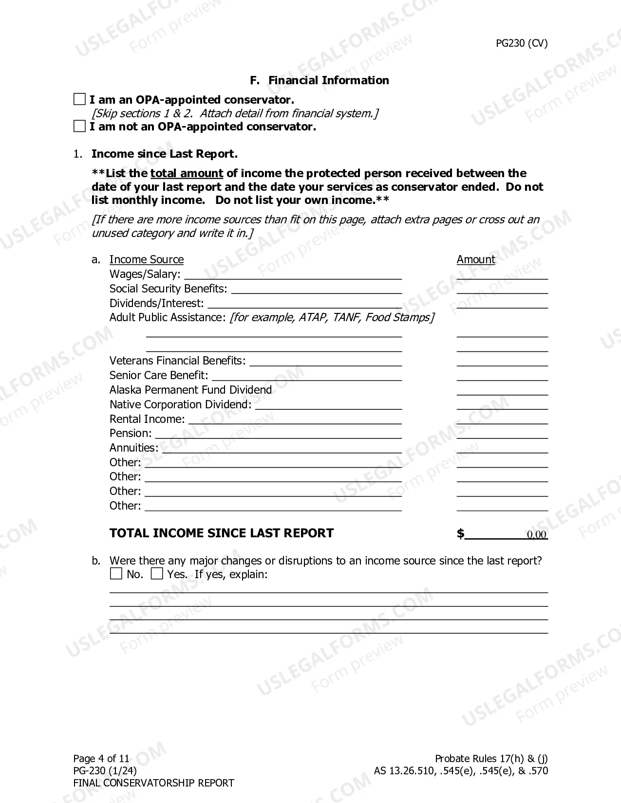 Preview Final Conservatorship Report