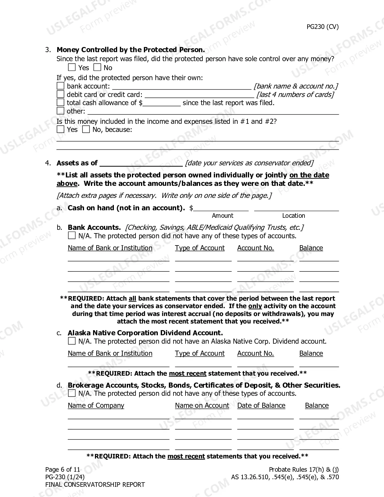 Preview Final Conservatorship Report
