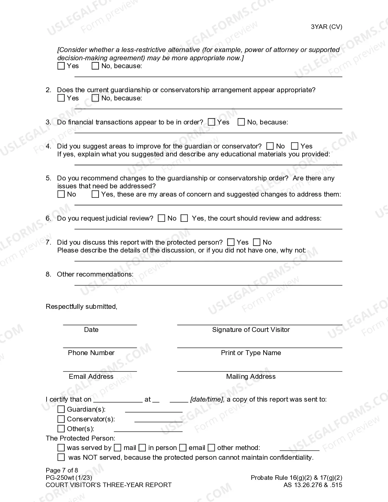 Preview Court Visitor's Three-Year Report