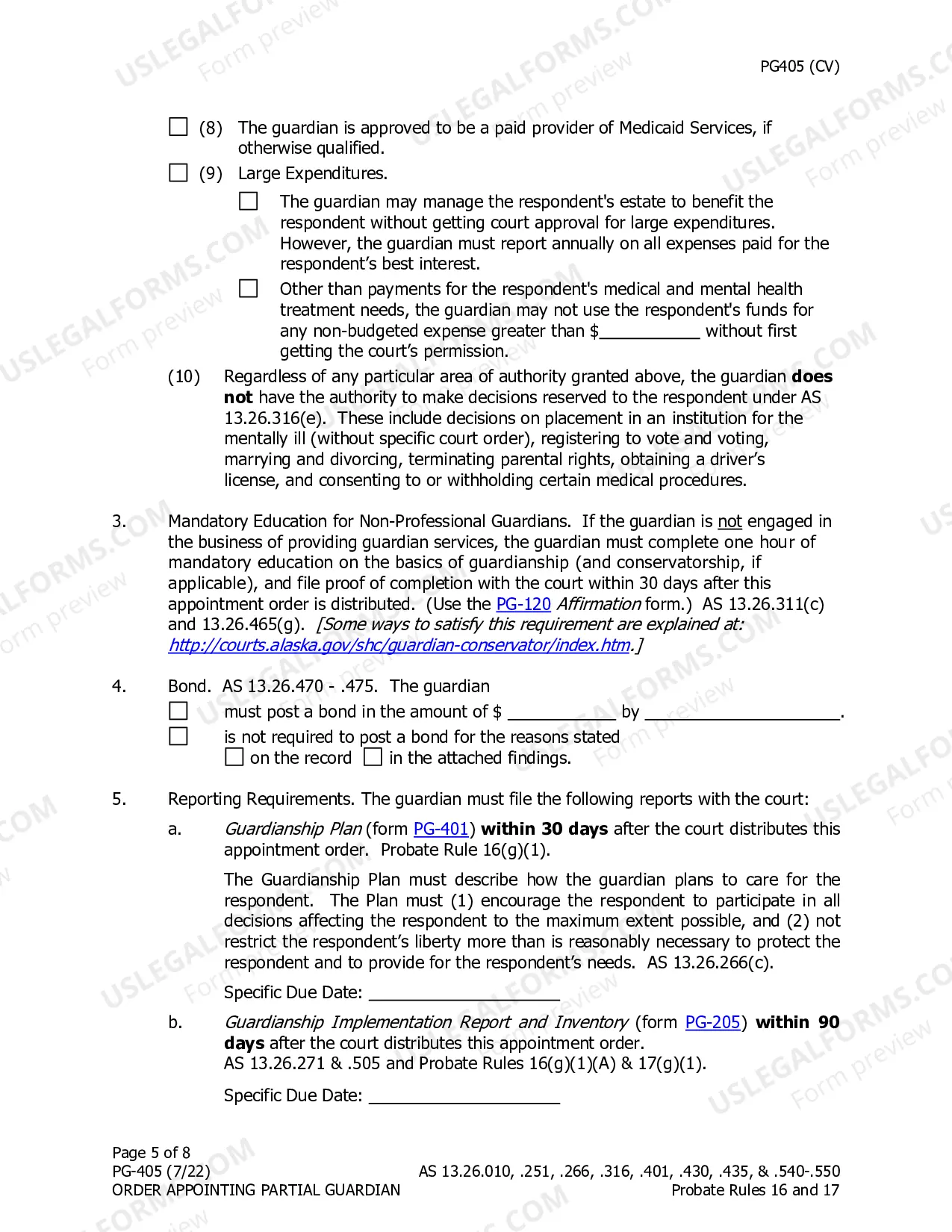 Preview Order Appointing Partial Guardian