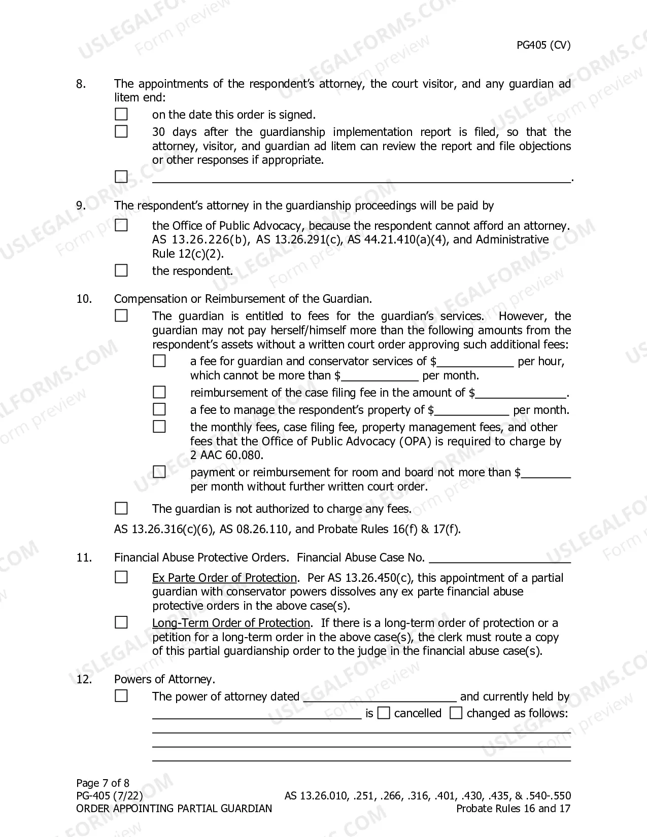 Preview Order Appointing Partial Guardian