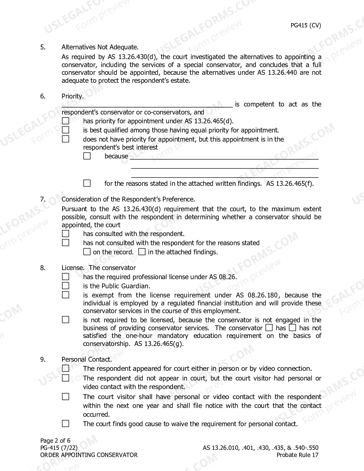 Preview Order Appointing Conservator