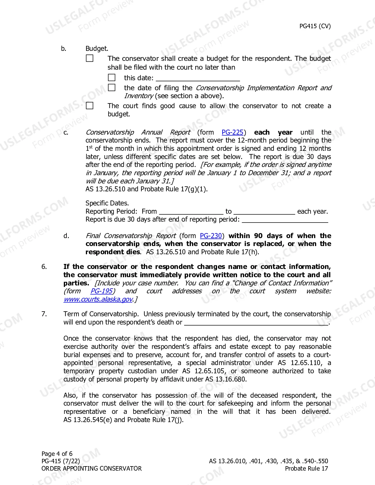 Preview Order Appointing Conservator