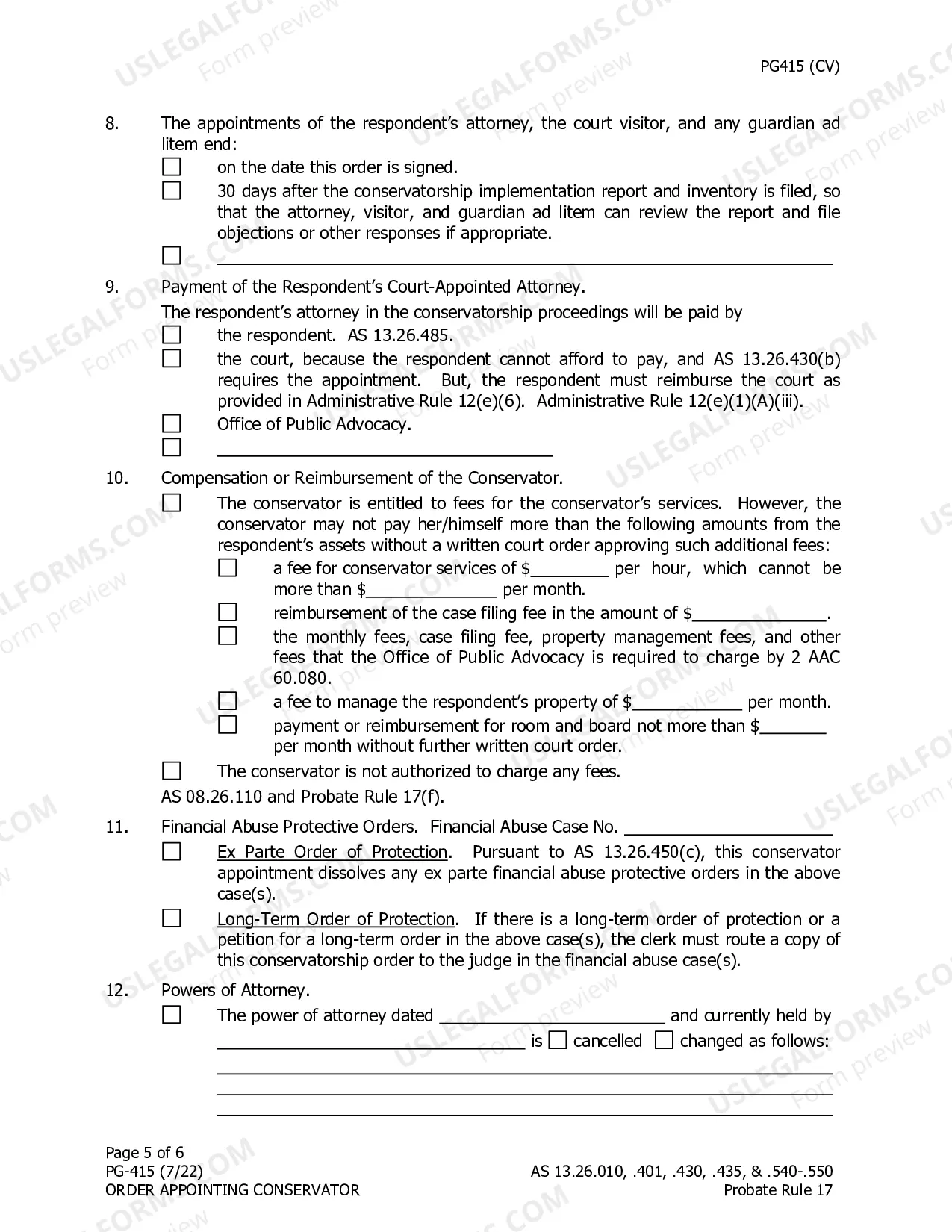 Preview Order Appointing Conservator