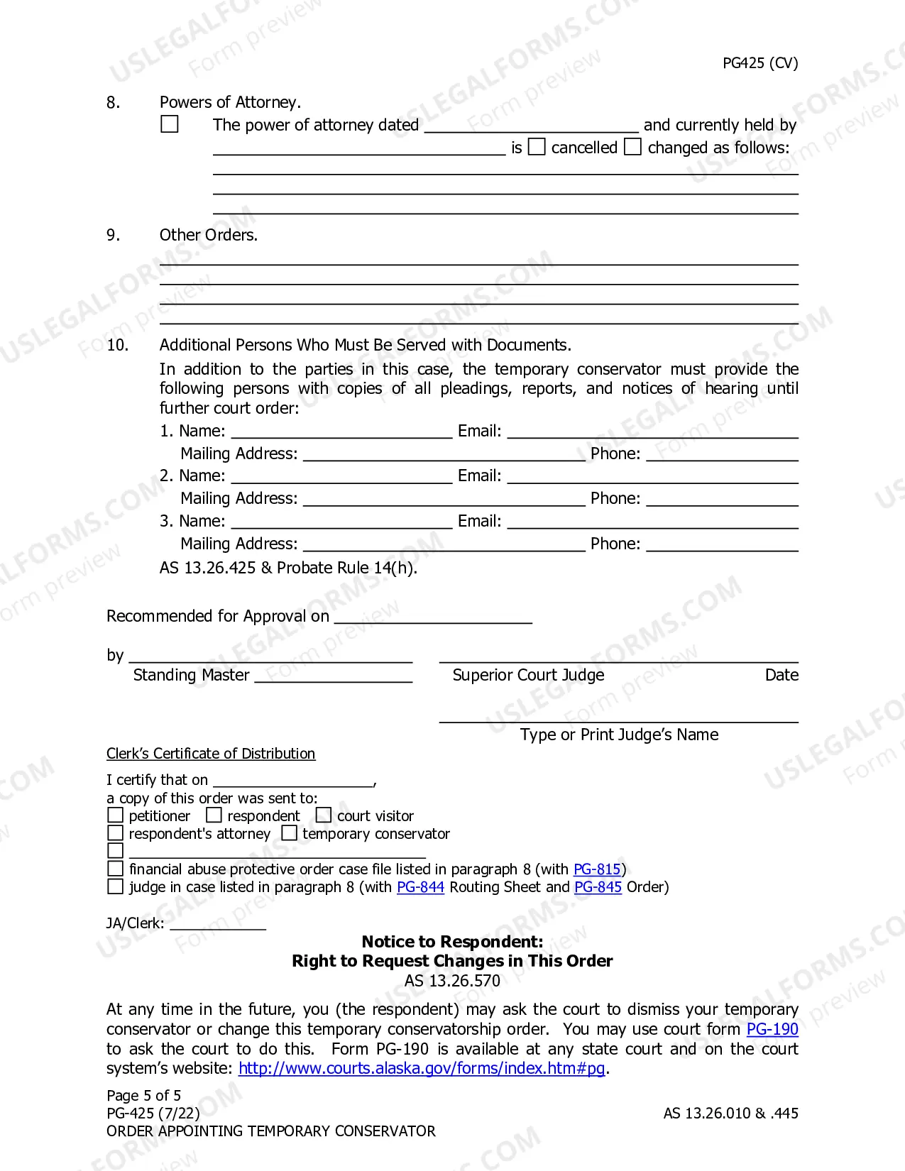 Preview Order Appointing Temporary Conservator
