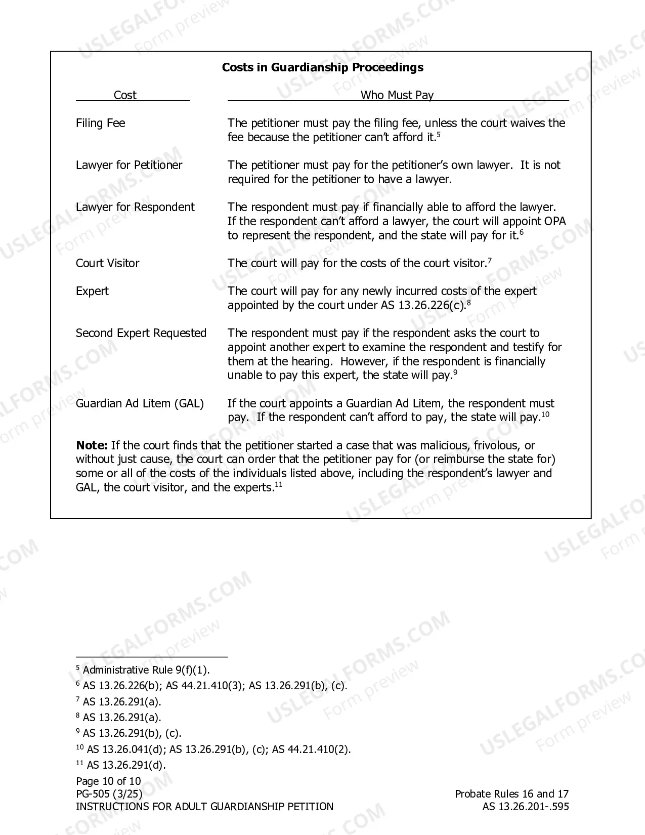Preview Adult Guardianship Petition Instructions Part Two
