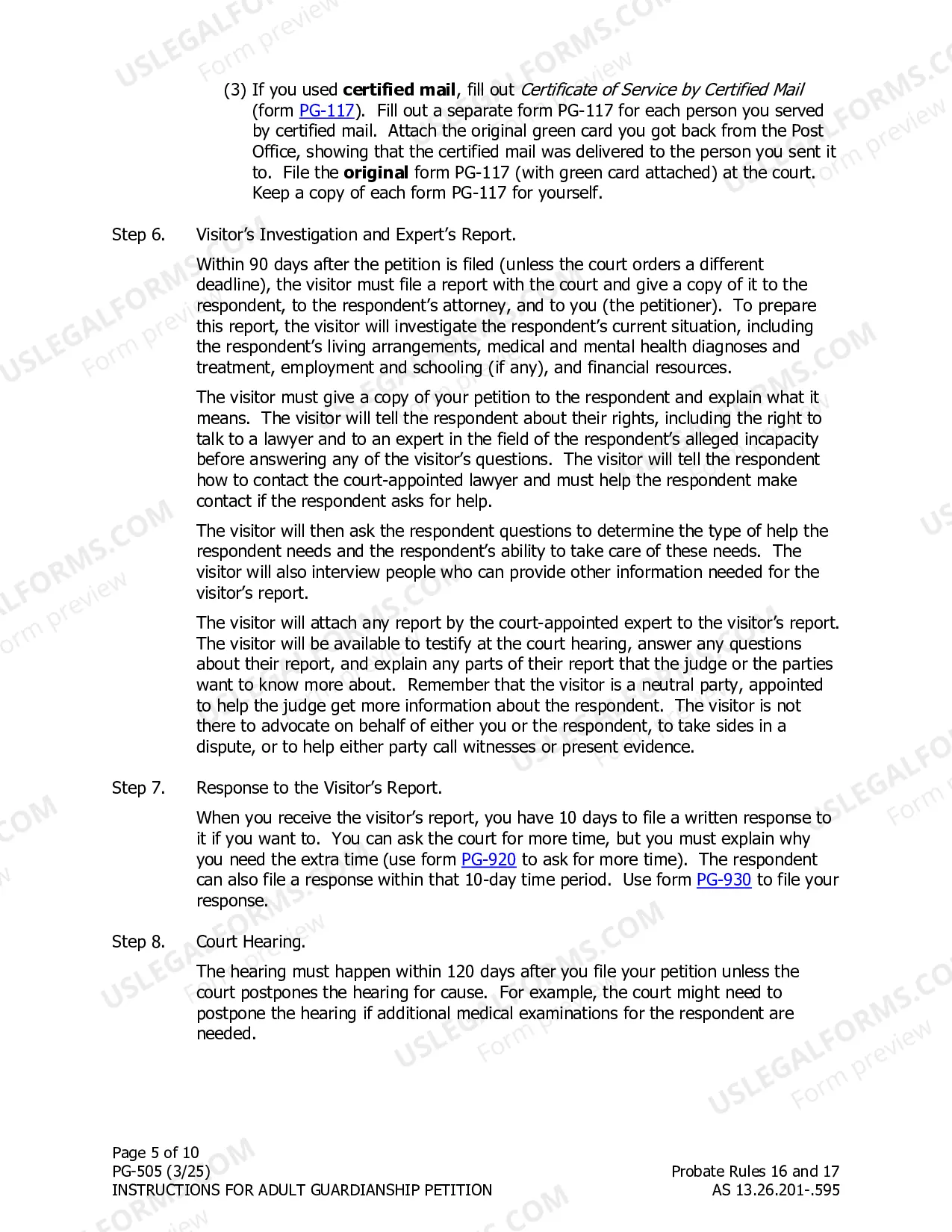 Preview Adult Guardianship Petition Instructions Part Two
