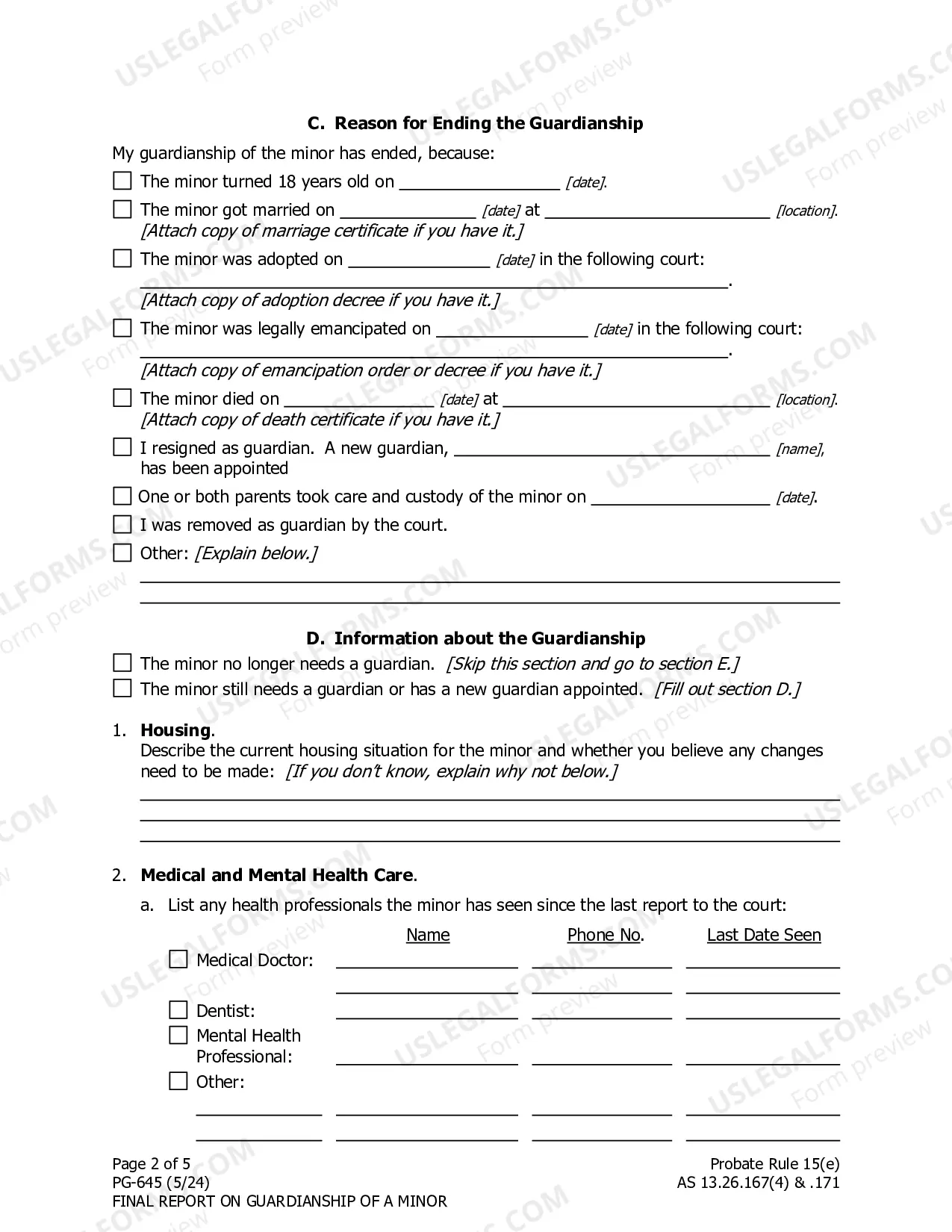 Preview Final Report - Guardianship of a Minor