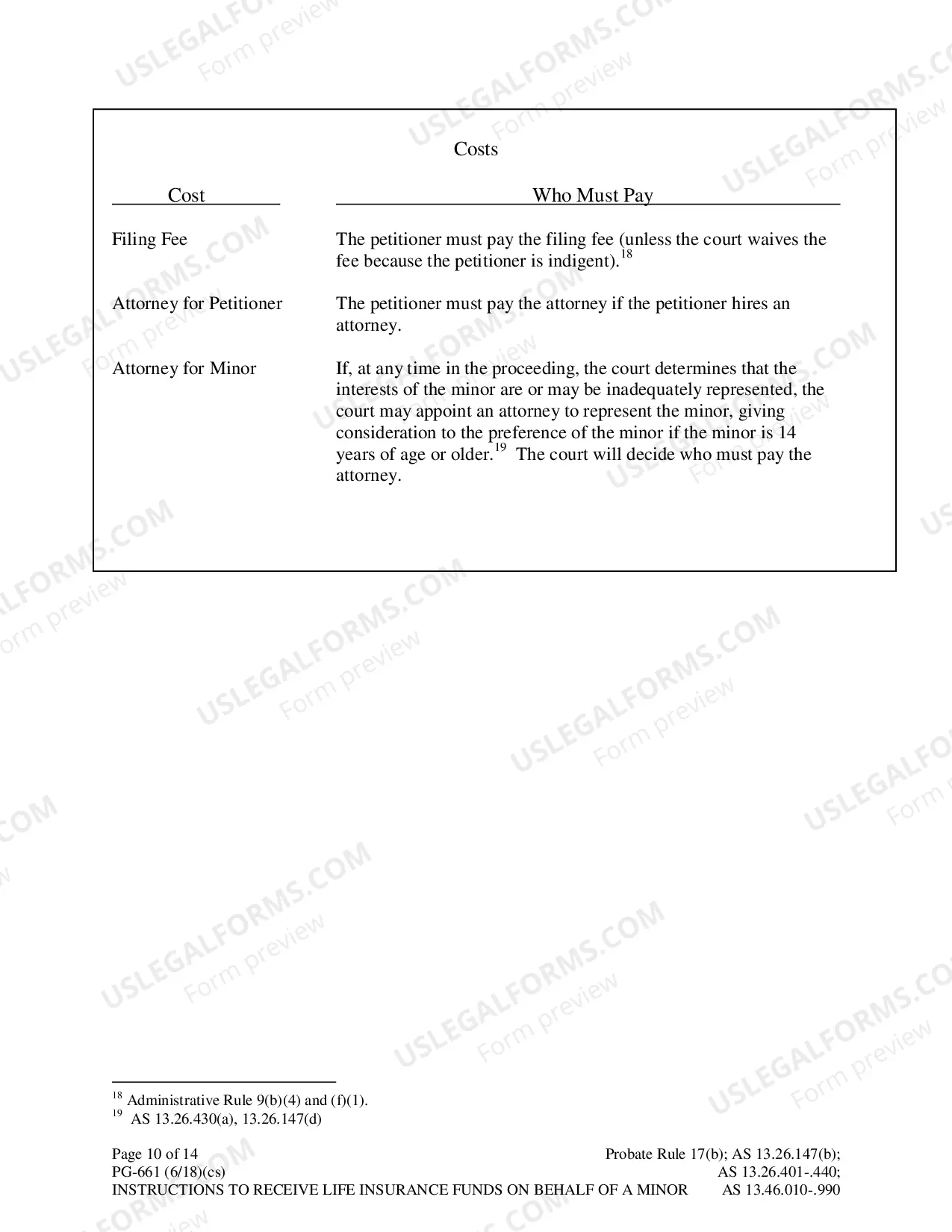 Preview Instructions to Receive Life Insurance Funds on Behalf of a Minor