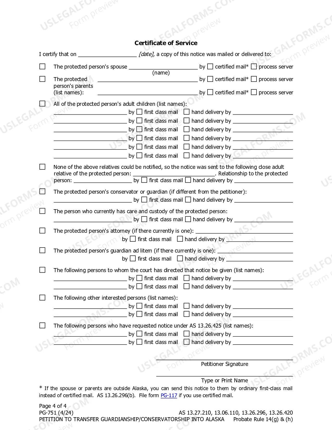 Preview Petition to Transfer Guardianship Conservatorship Into Alaska