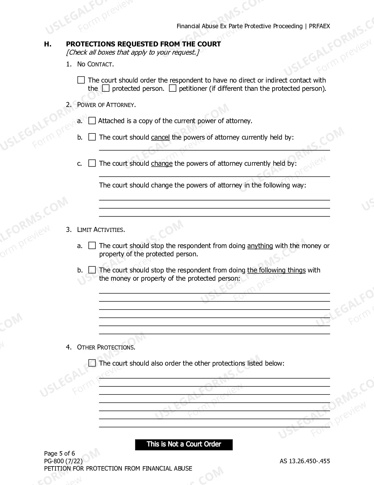 Preview Combined Petition for Protection from Financial Abuse and Law Enforcement Information Sheet