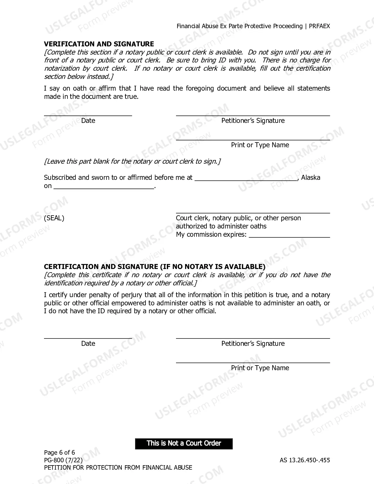 Preview Combined Petition for Protection from Financial Abuse and Law Enforcement Information Sheet