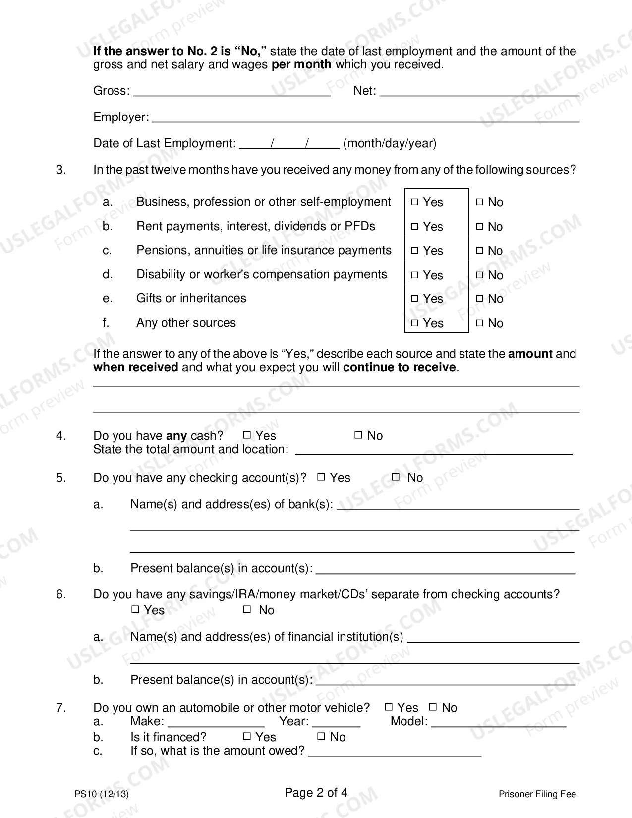 Preview Prisoner IFP Form