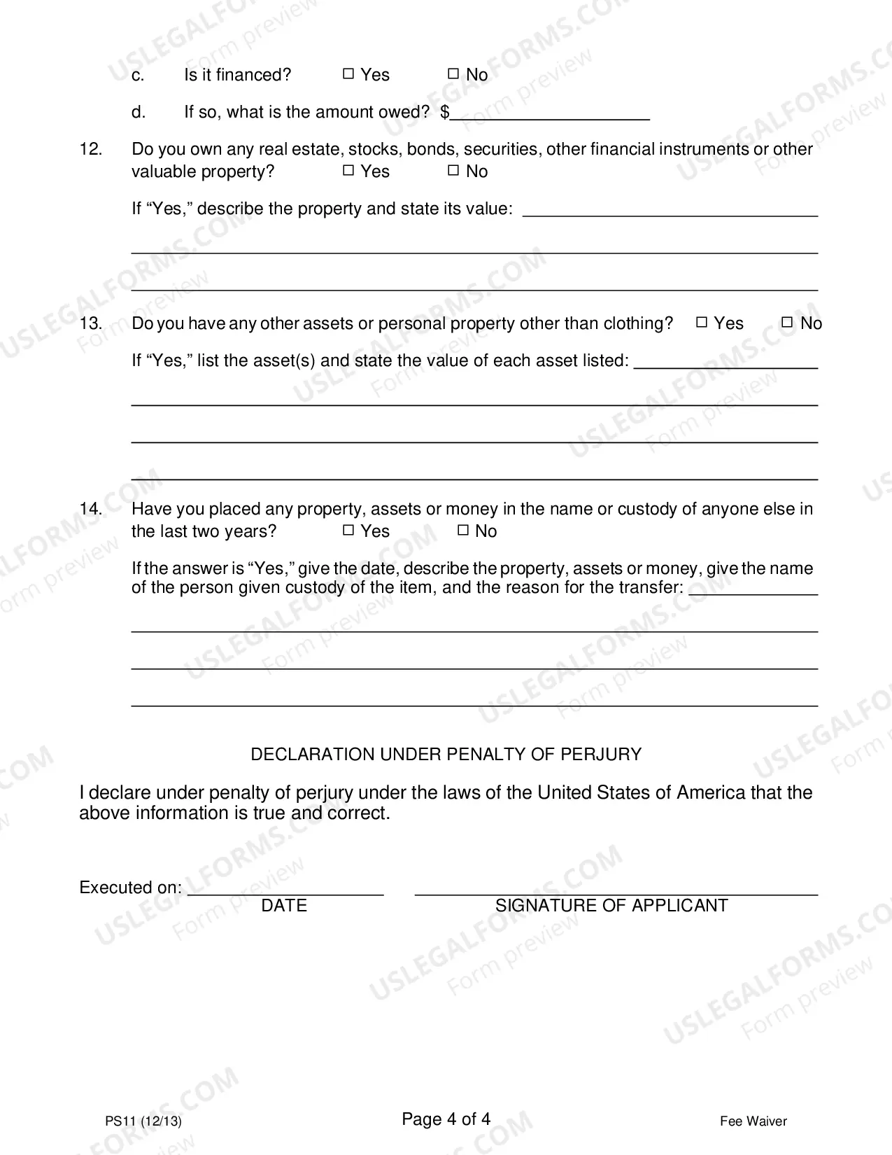 Preview Non-Prisoner IFP Form