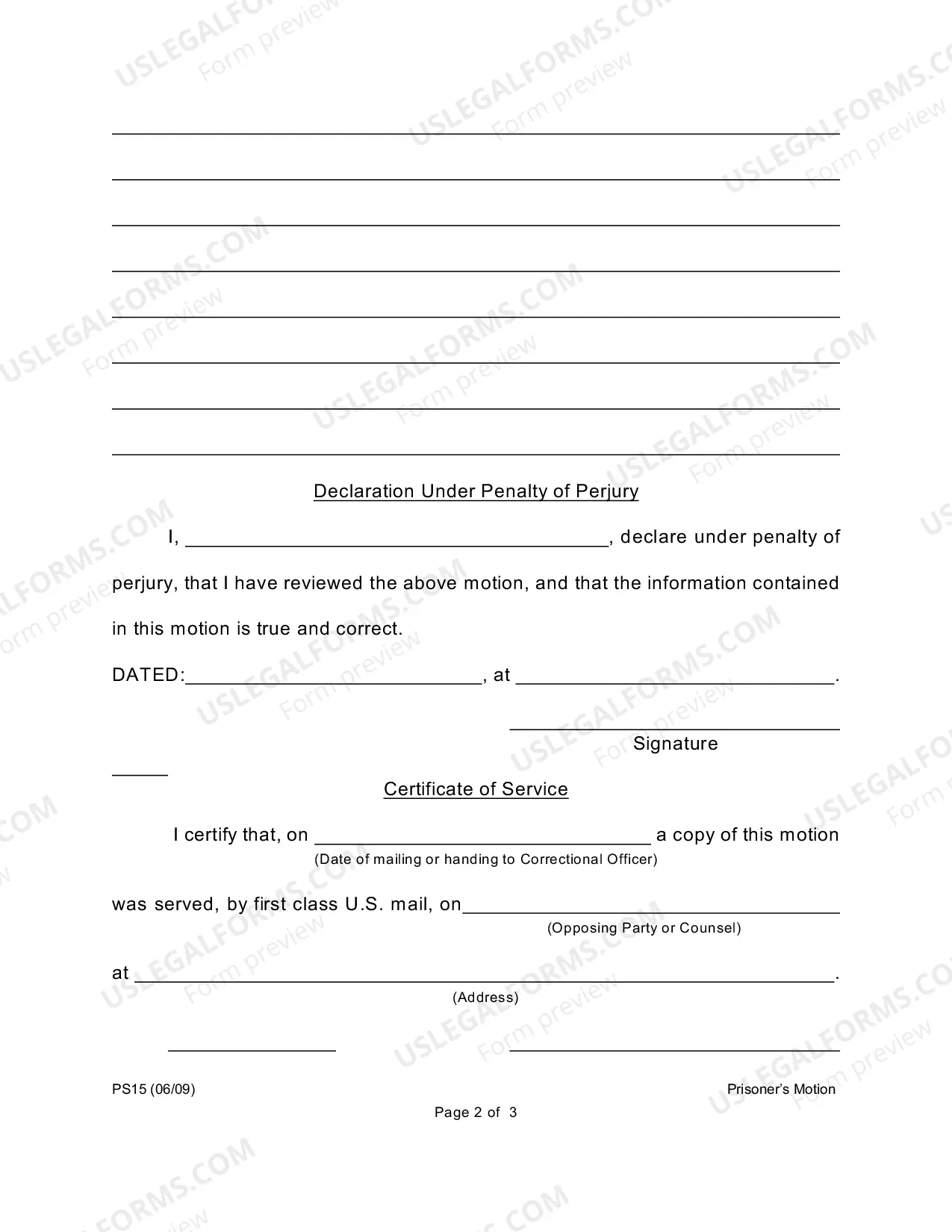 Preview Prisoner Motion Form