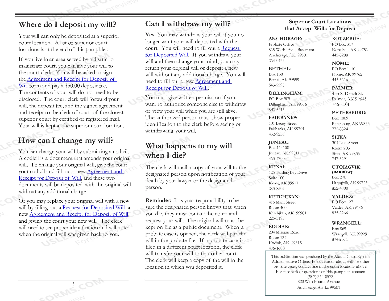 Preview Depositing Your Will