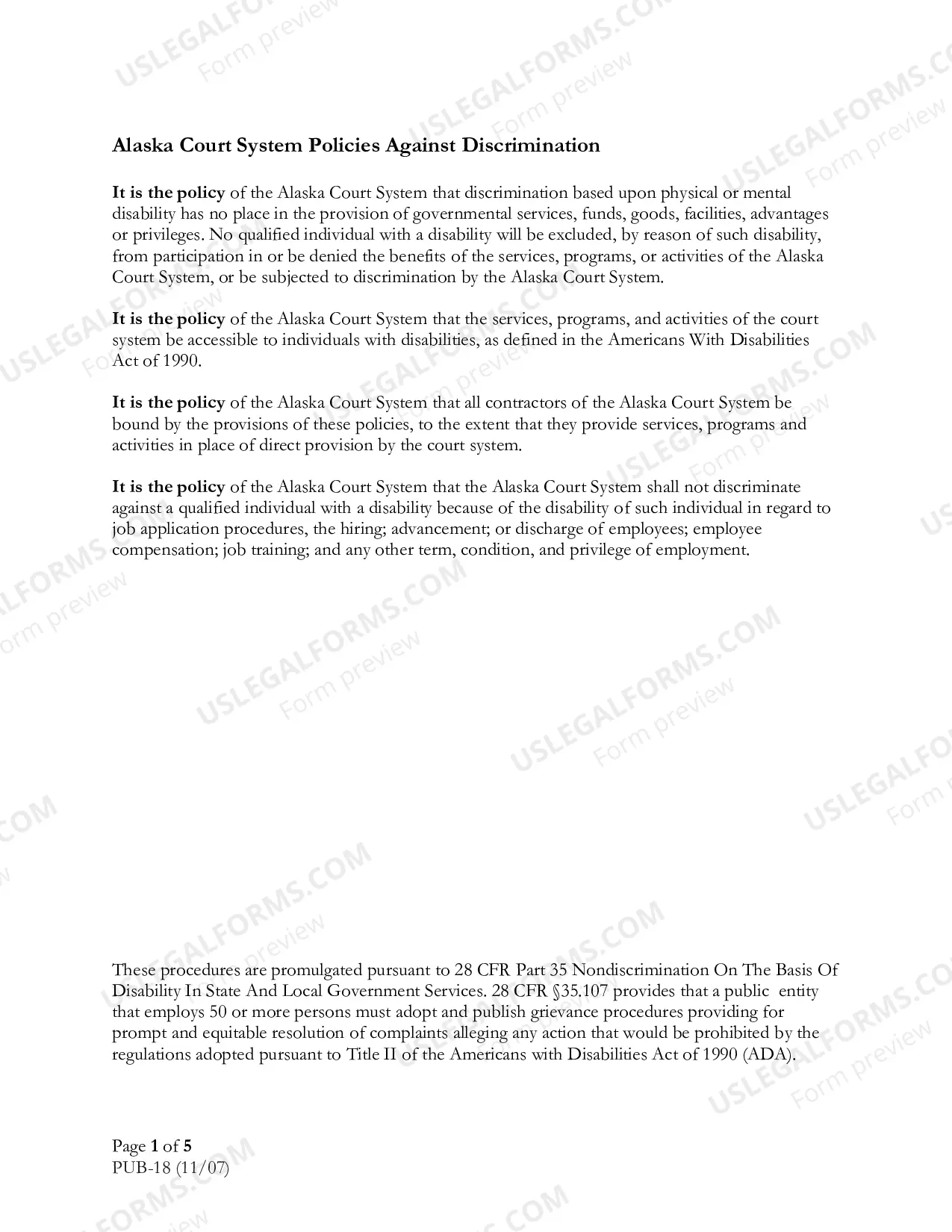 Preview Grievance Procedures for Persons Who Believe That the Court System Has Discriminated Against Them on the Basis of a Disability