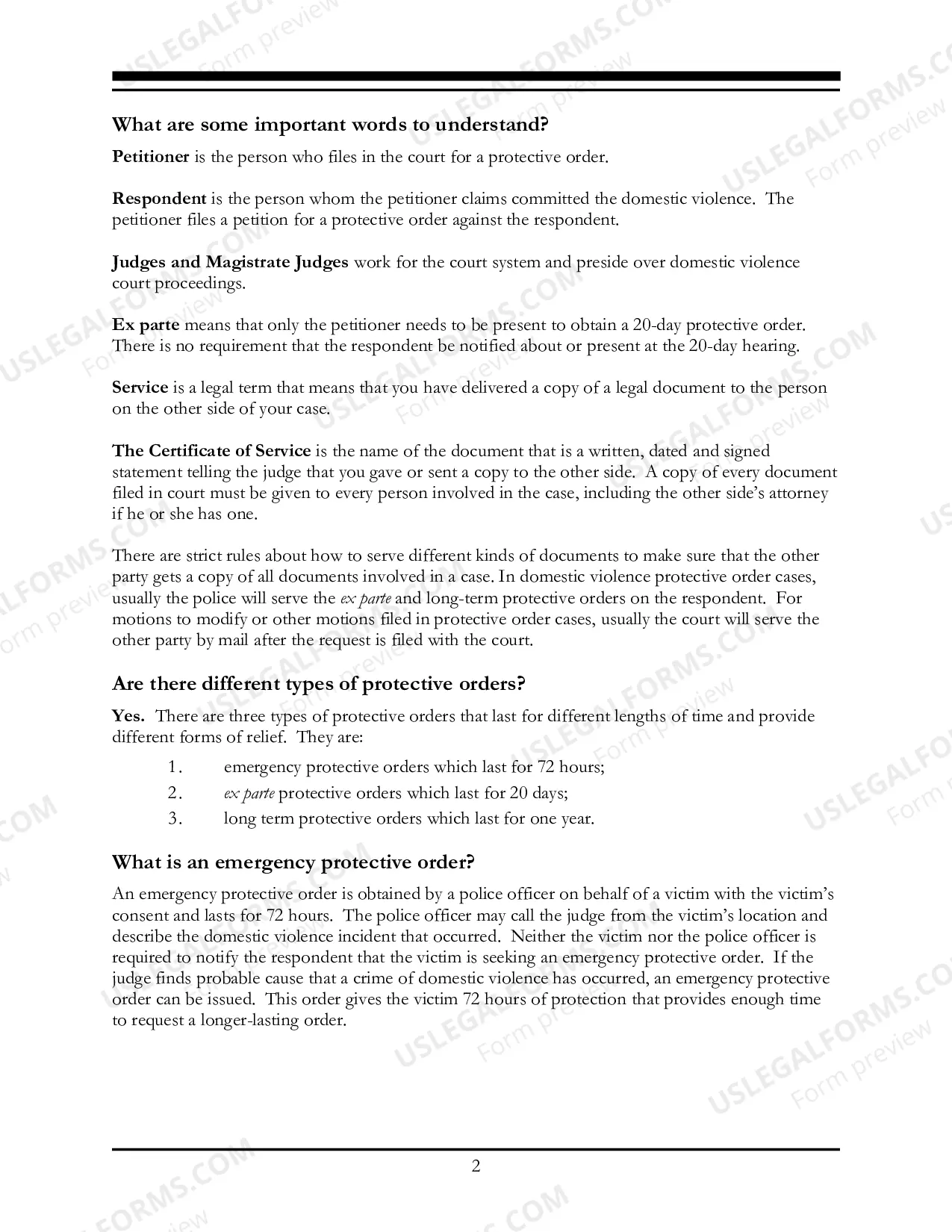 Preview What to Do When Someone Files a Domestic Violence Protective Order Against You