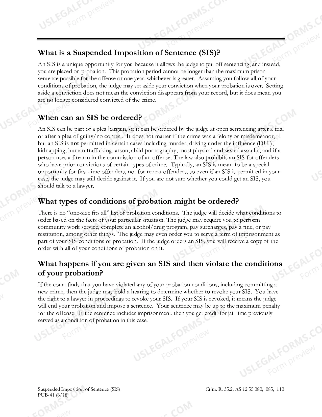 Preview Suspended Imposition of Sentence