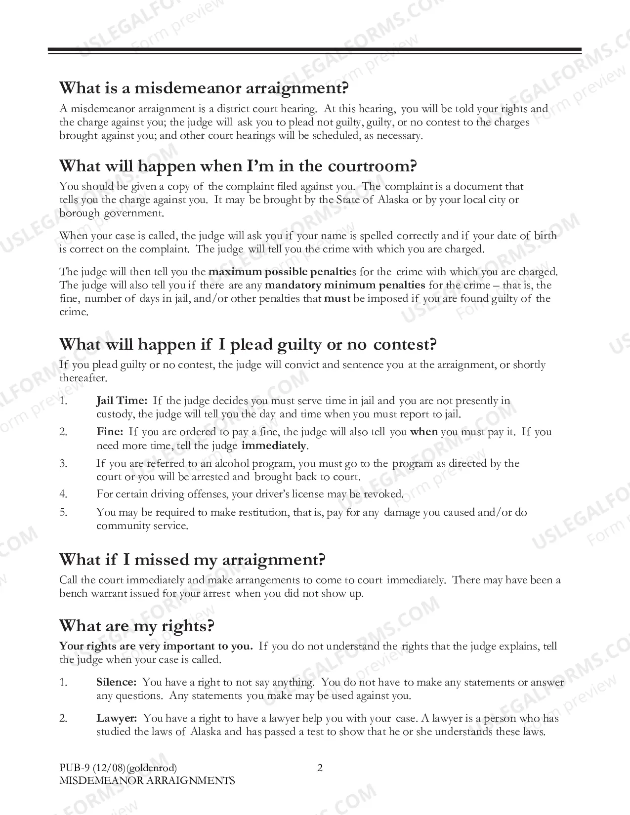 Preview Misdemeanor Arraignments: Answers to Some Common Questions