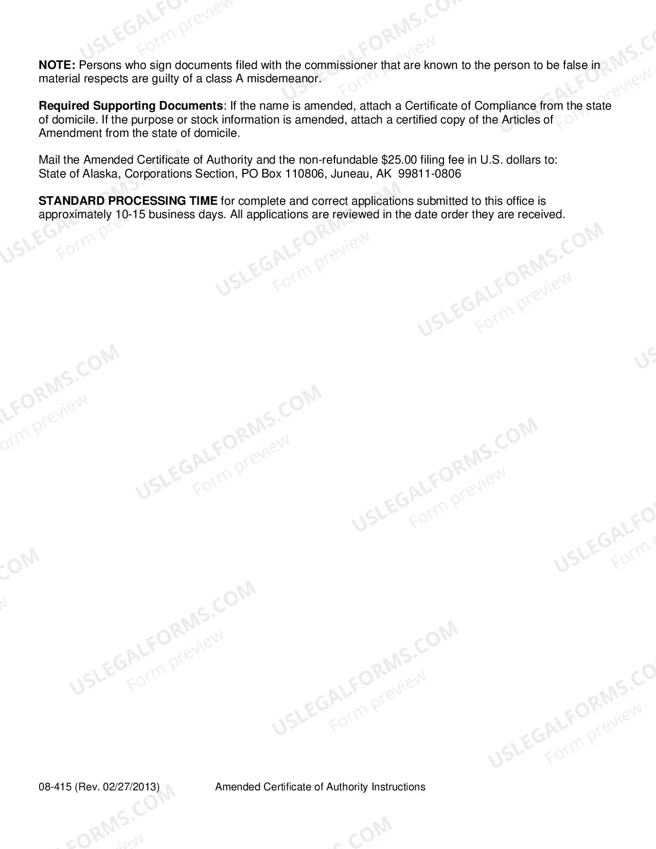 Preview Amended Certificate of Authority Foreign Business Corporation