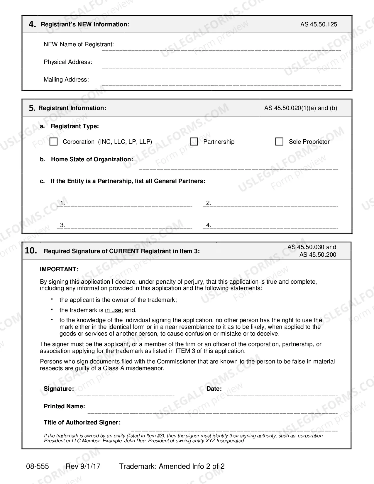 Preview Change of Registrant Information Of Trademark