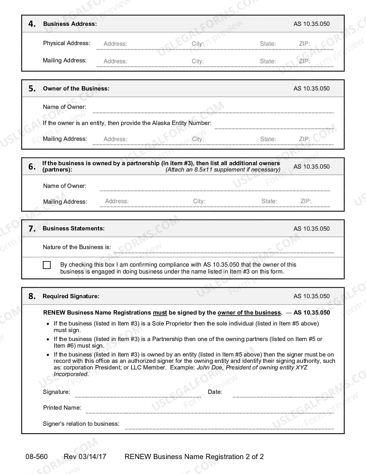 Preview Business Name Registration Renewal