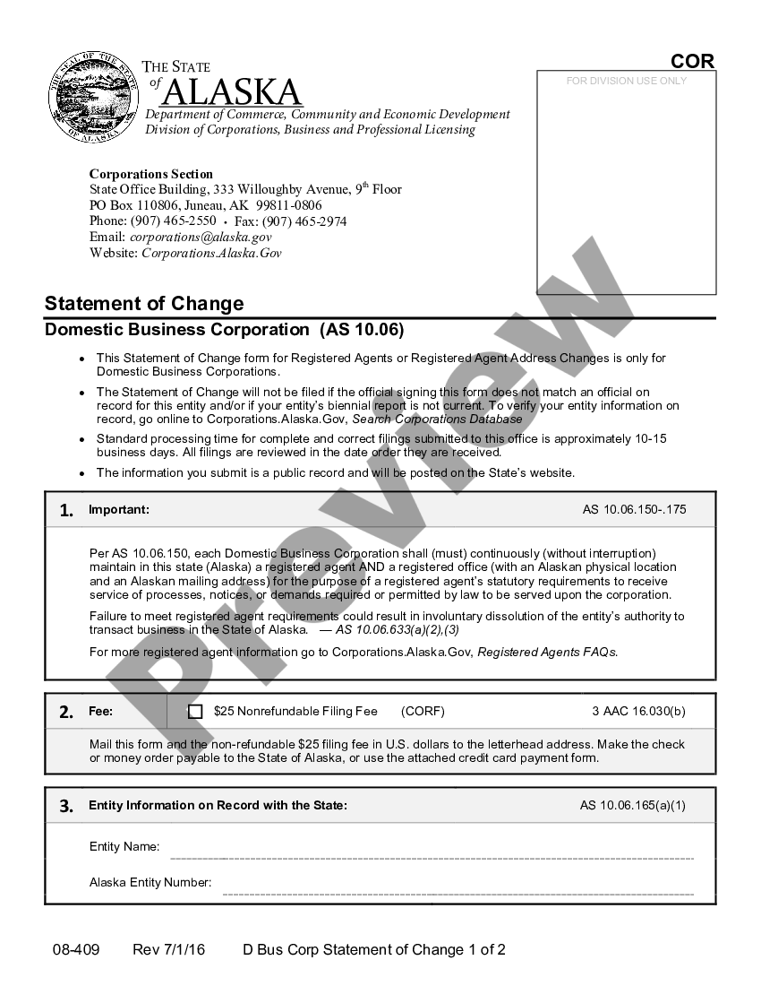 Alaska Registered Agent For Nonprofit Us Legal Forms 5595