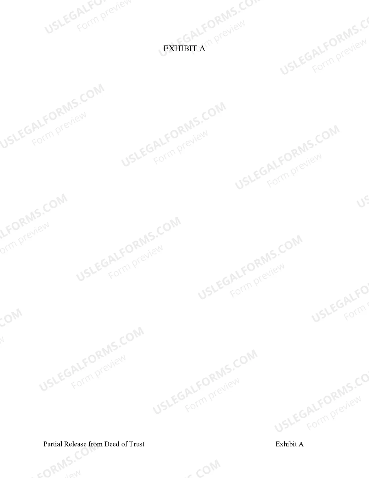 Preview Partial Release of Property From Deed of Trust for Individual