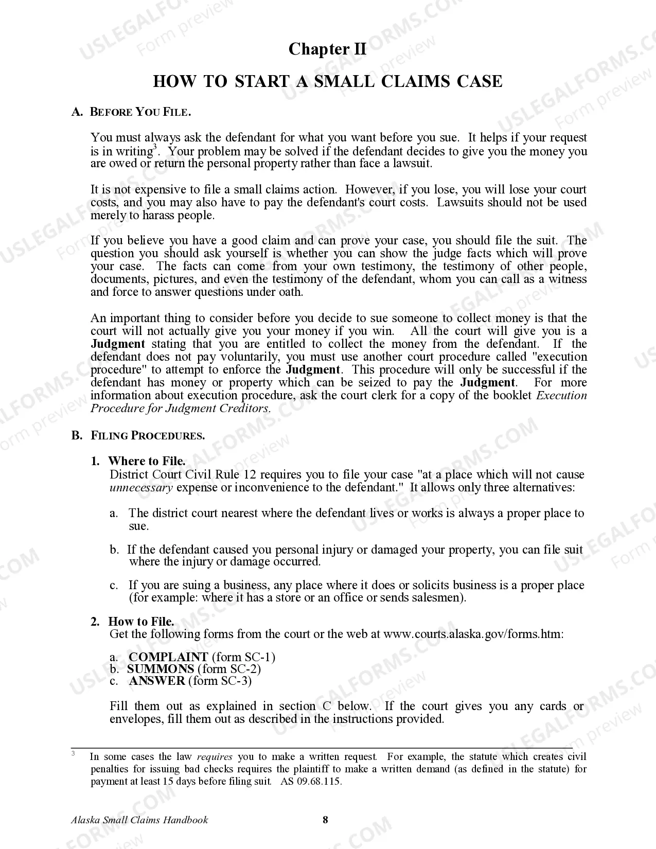 Preview Small Claims Handbook