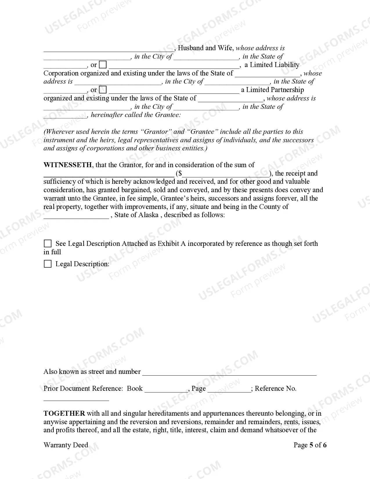 Preview Warranty Deed from Limited Partnership or LLC is the Grantor, or Grantee