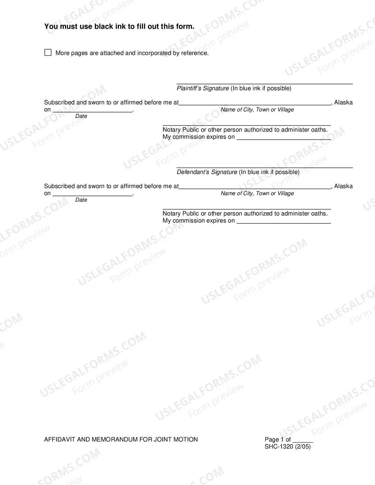Preview Joint Affidavit, SHC-1320