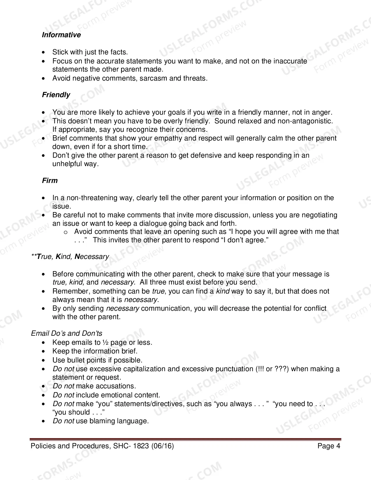 Preview Parenting Coordinator Policies and Procedures, SHC-1823