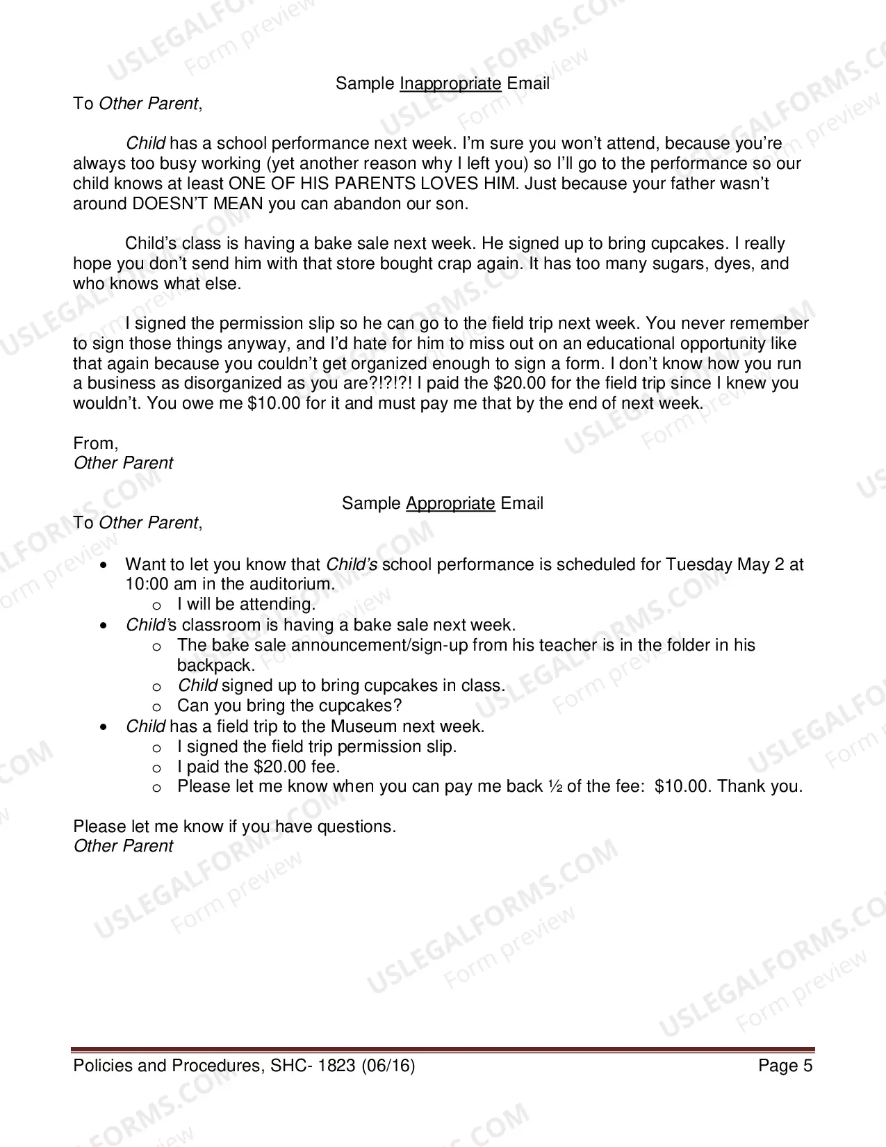 Preview Parenting Coordinator Policies and Procedures, SHC-1823